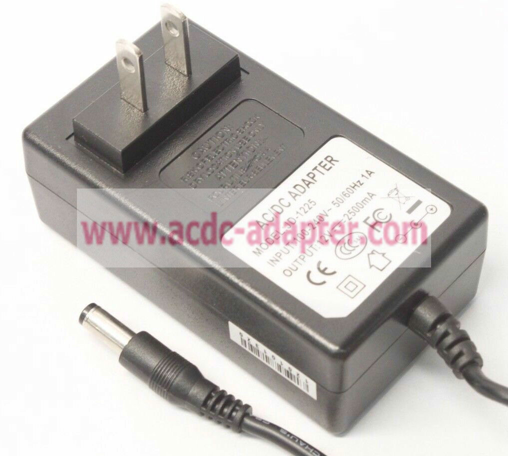 Brand new JD-1225 12V 2500mA AC DC Power Supply Adapter Charger - Click Image to Close
